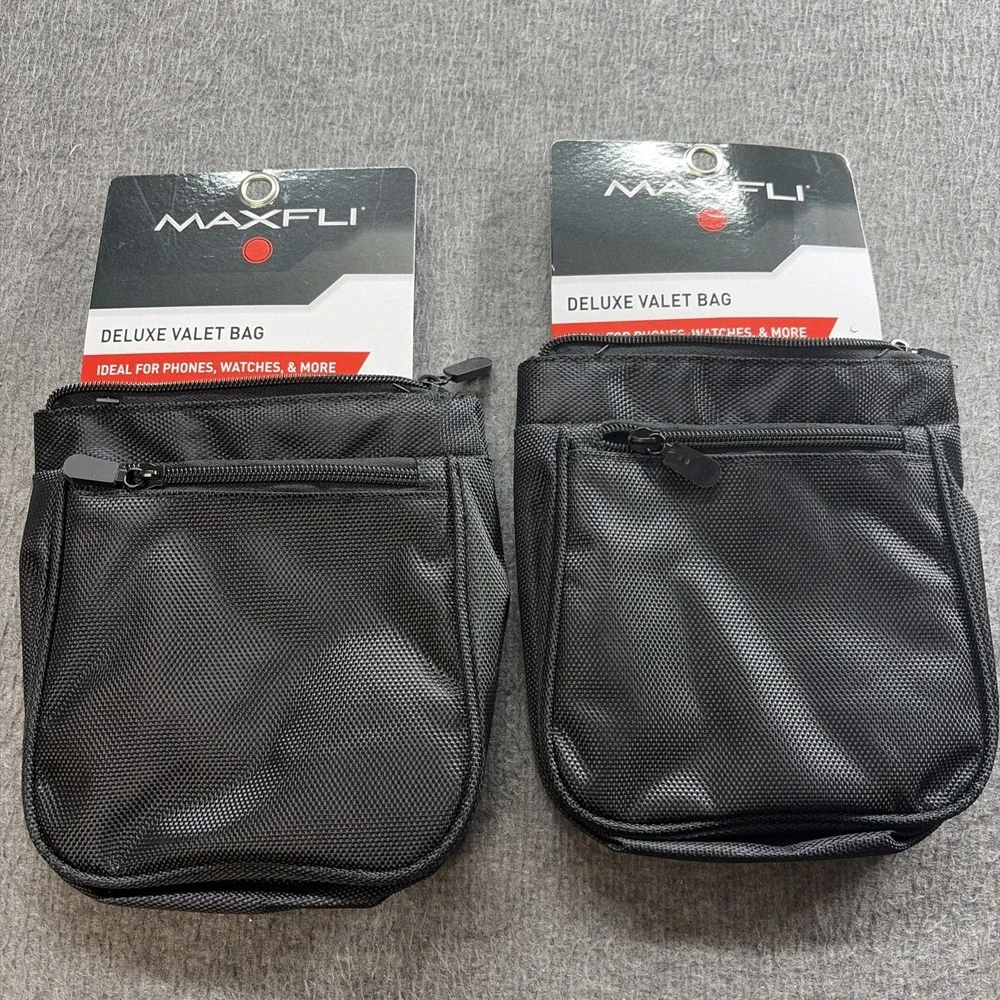 Pack of 2 Maxfli Valuables Pouch with Plush Lining - Attaches to Golf Bag 25829